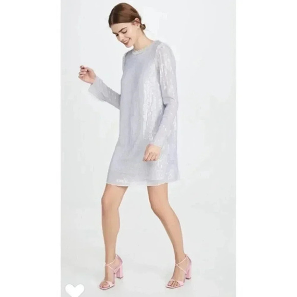 NWT BHLDN Needle & Thread Shimmer Long Sleeve Mini Dress - Picture 6 of 17
